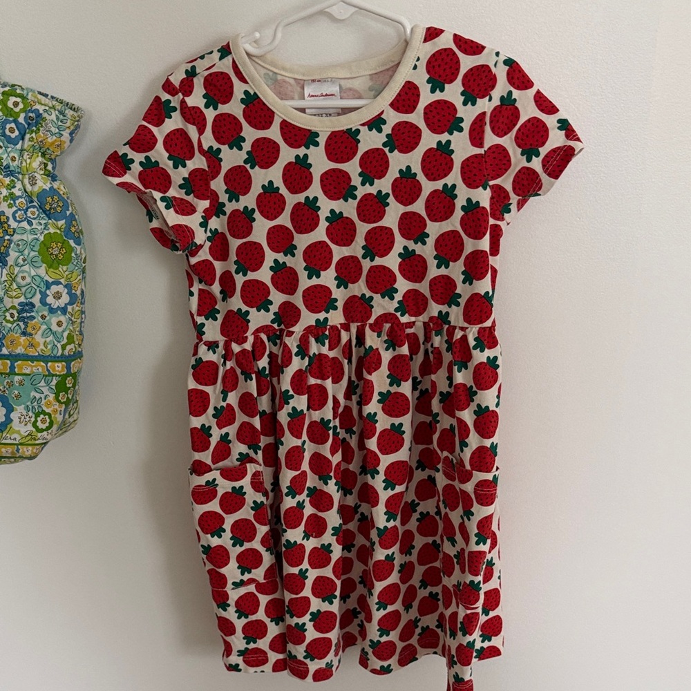 Hanna Andersson Strawberry Print Kids Dress